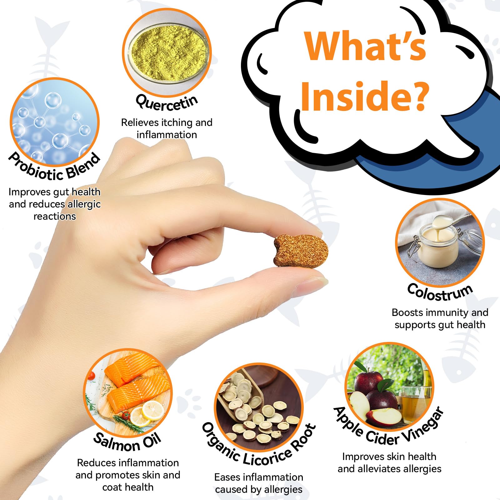 Carmelie Cat Allergy Relief Chews chicken flavor appealing to picky cats