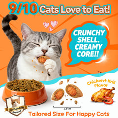 Carmelie cat calming treats krill center focus signals savory mid-section cats enjoy