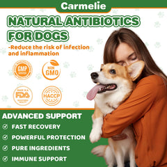 Carmelie dosage guide with precise dropper ensures simple feeding by weight.