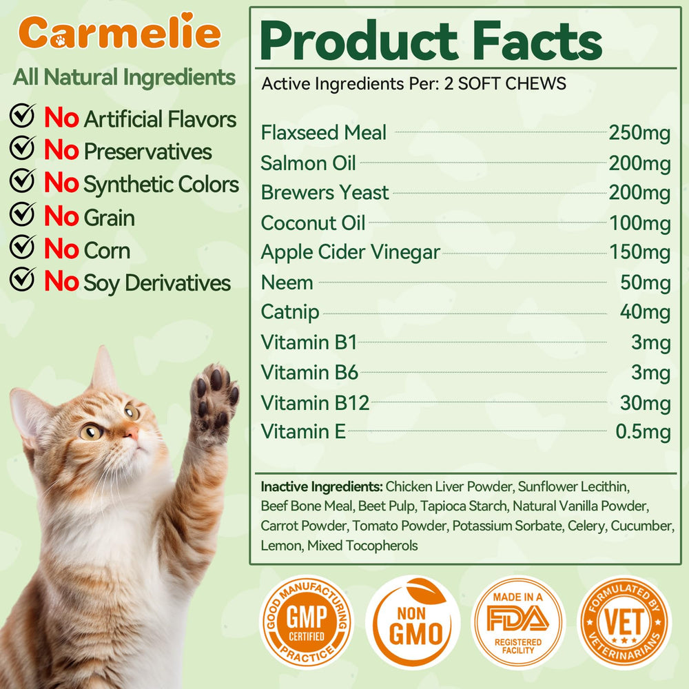 Carmelie easy administration chicken flavor chew for cats