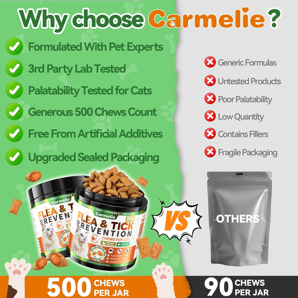Carmelie packaging design showcases simple daily care for cat owners