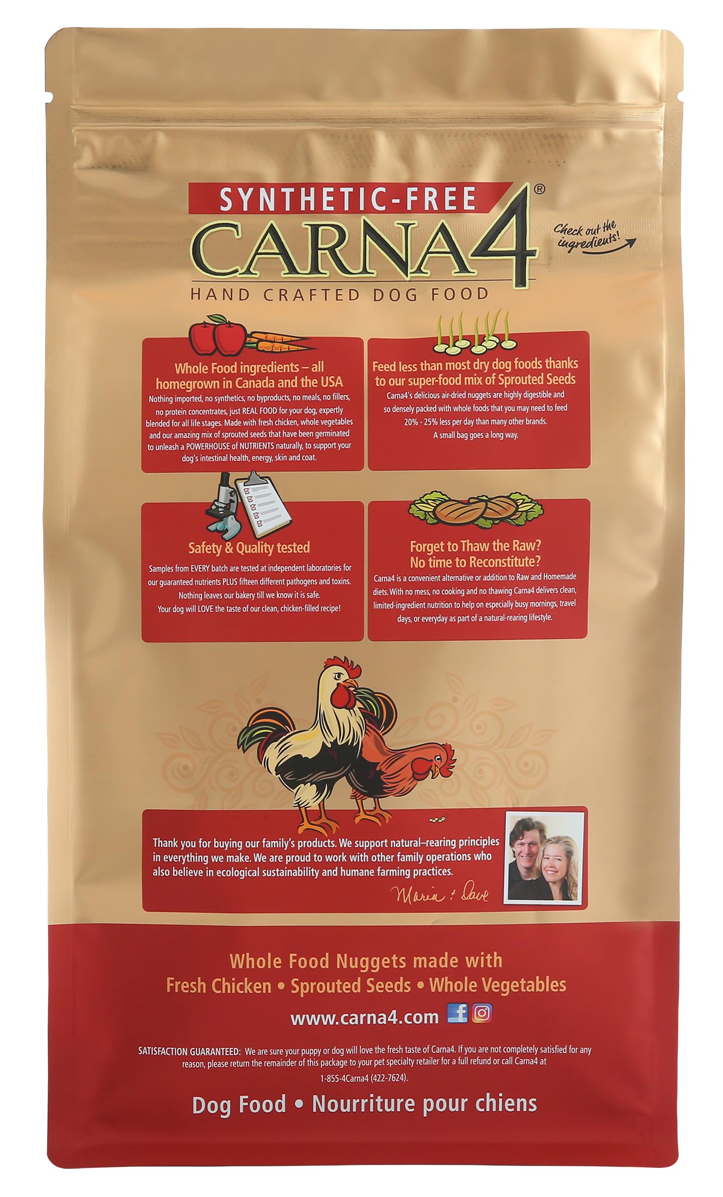 CARNA4 North American-sourced ingredients image emphasizes clean ingredient sourcing.