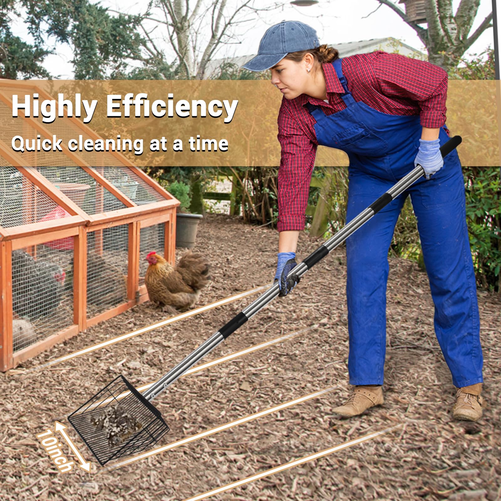 CAROD adjustable handle shows 24 to 68 inches for ergonomic cleaning.