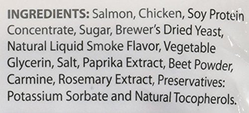 Carolina Prime Pet dog-chewing salmon jerky demonstrates a wheat-free snack option.
