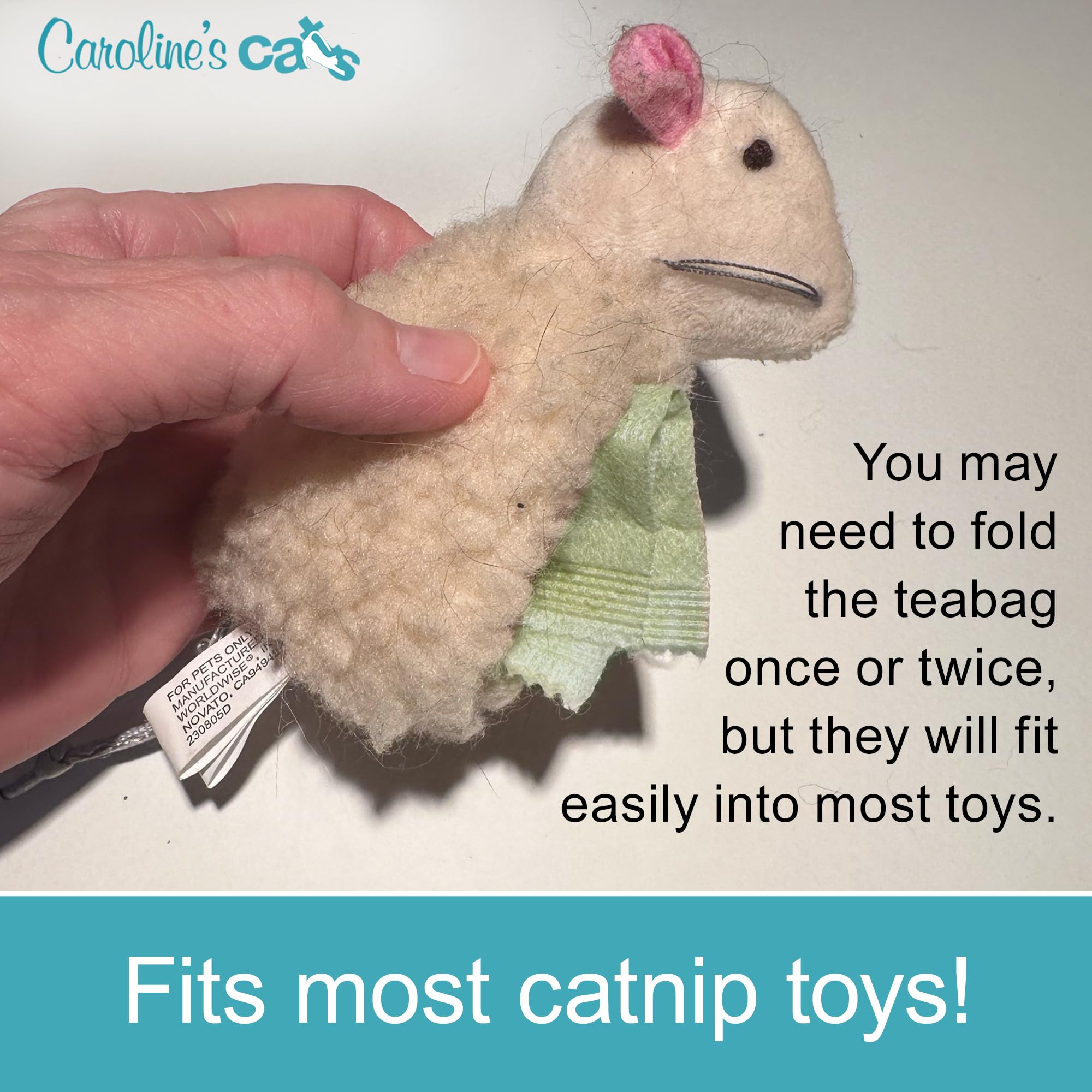 Caroline's Cats 10-tea-bag pack for consistent catnip freshness and variety