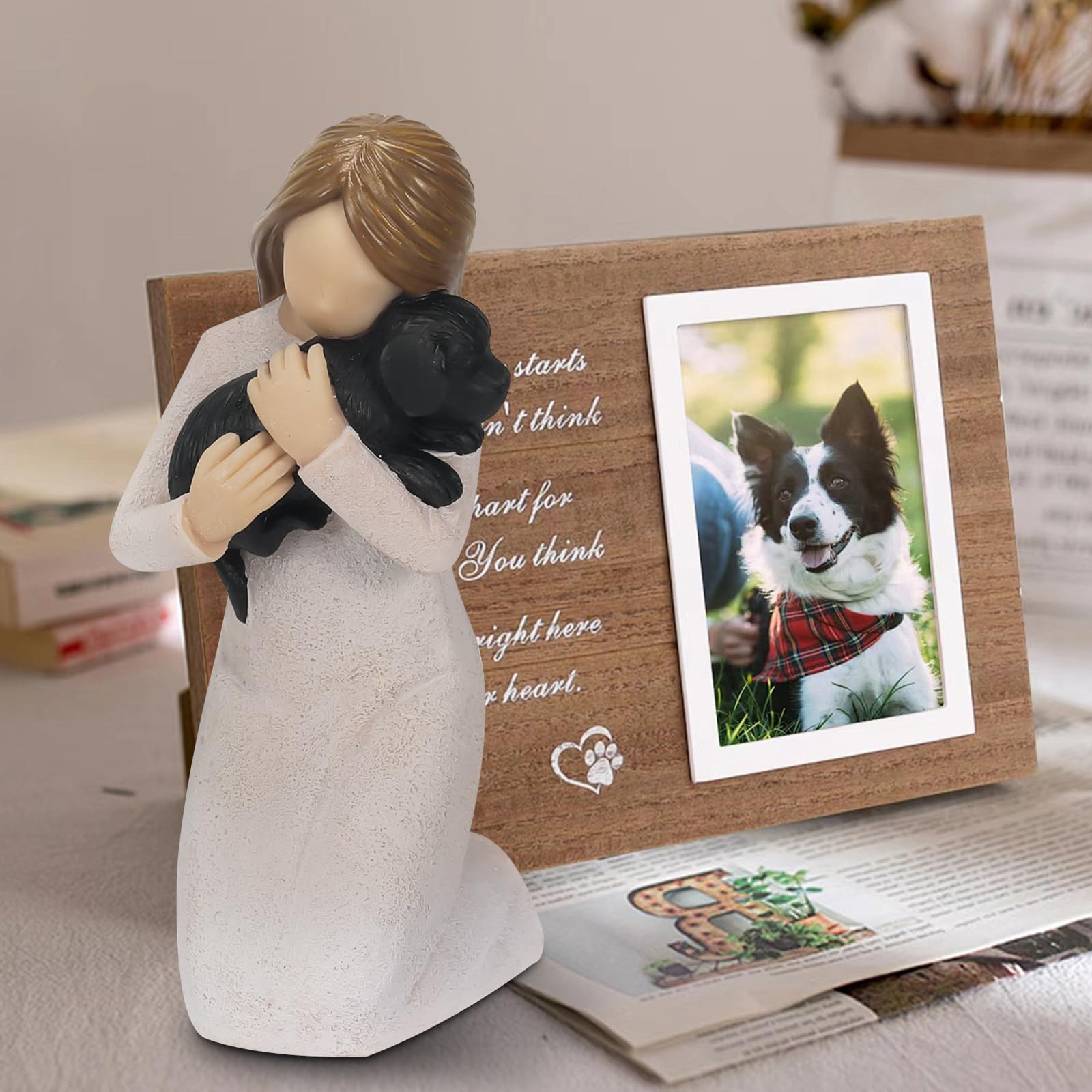Carracci dog memorial display-shelf view demonstrates elegant decor fit for any room.
