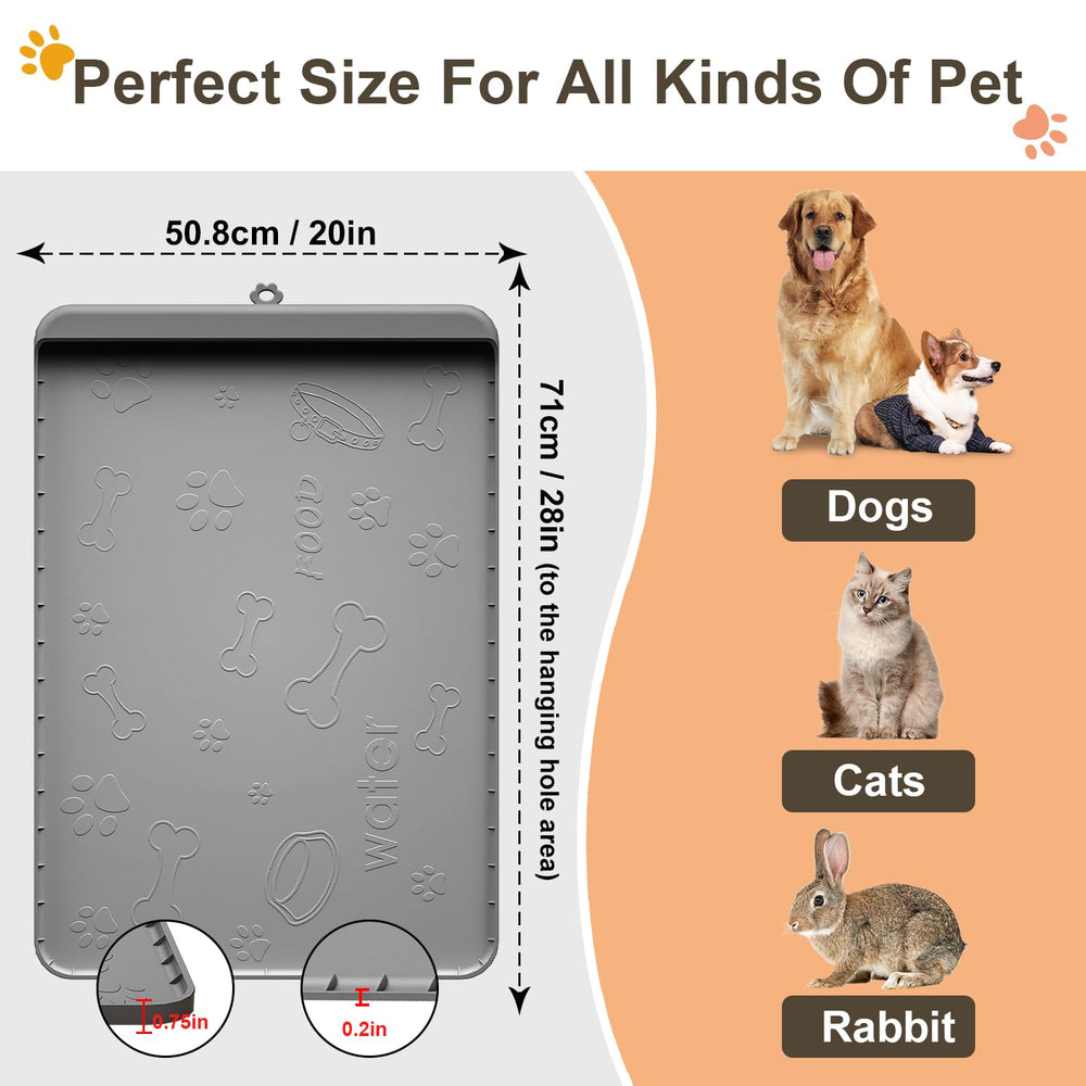 Carry360 dog food mat hang hole drying feature speeds cleanup.