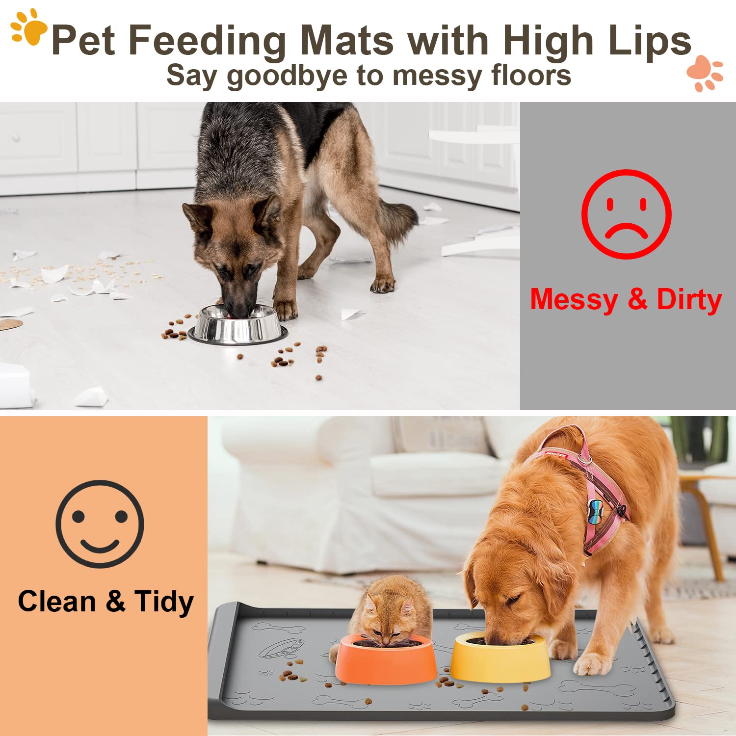 Carry360 dog food mat pocket design enables quick disposal.