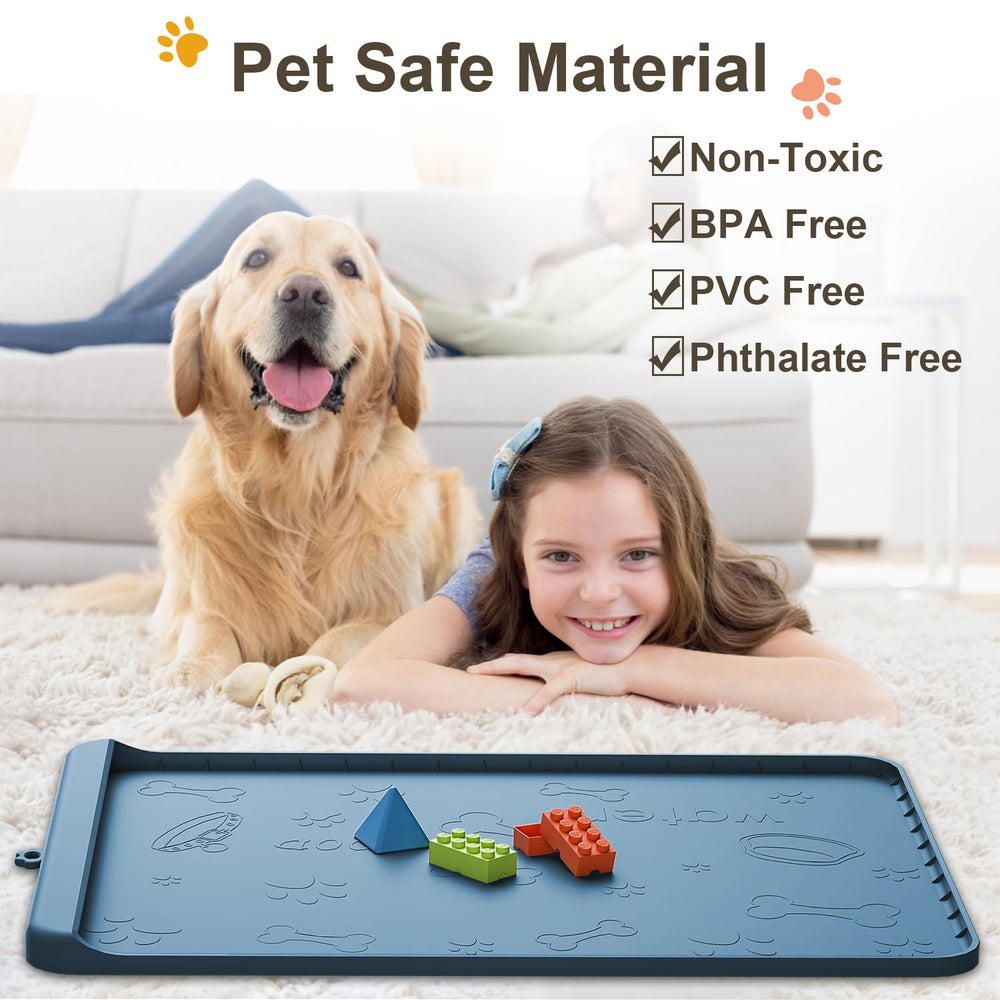 Carry360 dog mat with high edges containing spills and protecting floors