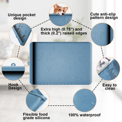 Carry360 large 36x24 dog mat fitting multiple bowls