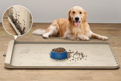 Carry360 silicone dog feeding mat 36x24 folded for storage keeps areas tidy.