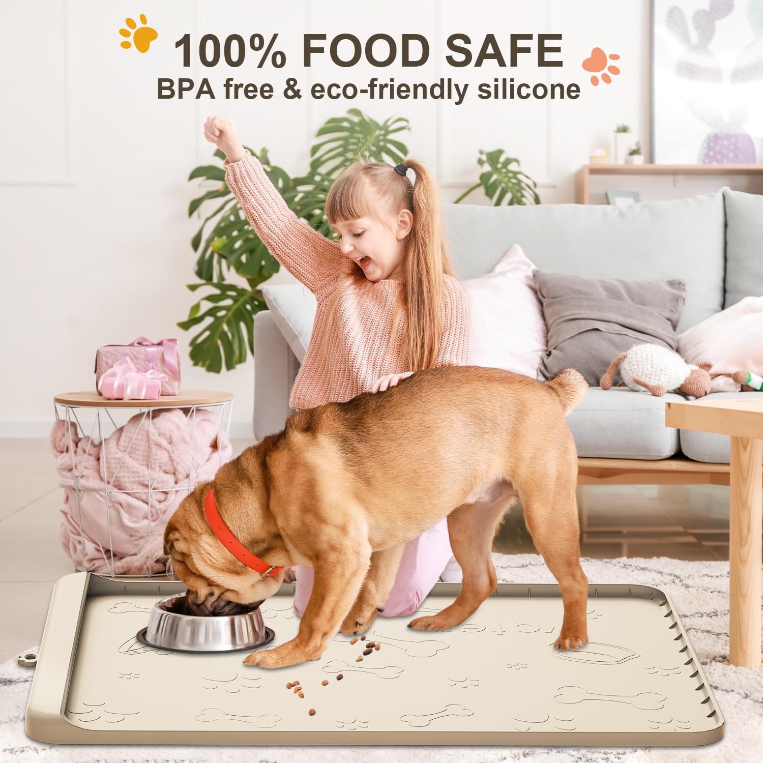Carry360 silicone dog feeding mat hang hole promotes fast drying.