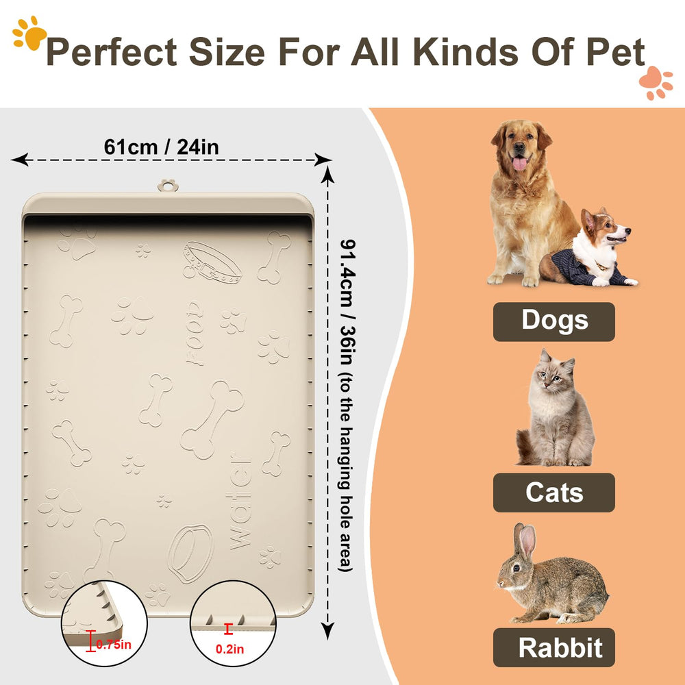Carry360 silicone dog feeding mat large 36x24 supports multiple bowls.