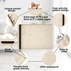 Carry360 silicone dog feeding mat waterproof surface for mess-free floors.
