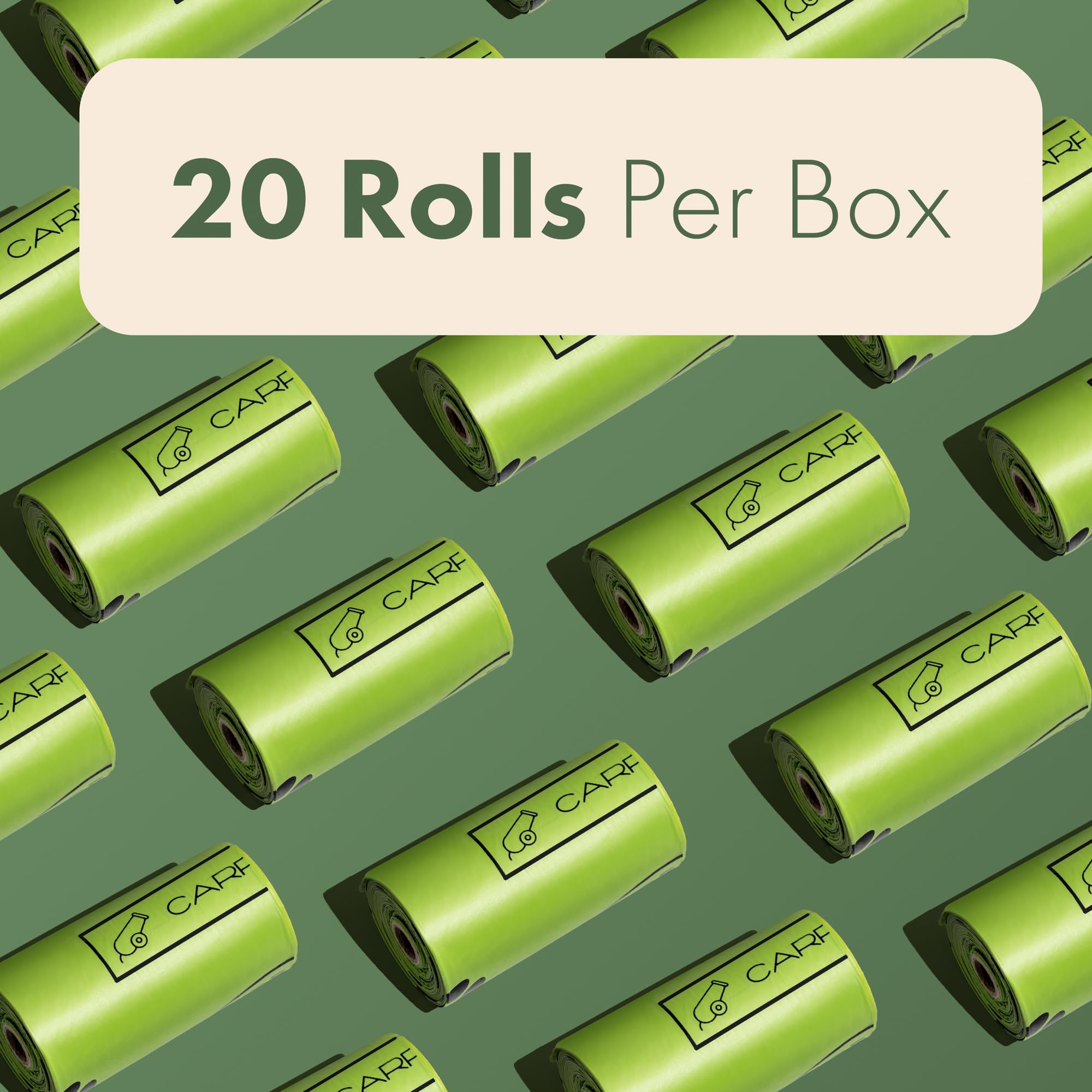 Carrywell refill roll offers plant-based, corn-starch PBAT bags for eco cleanup.