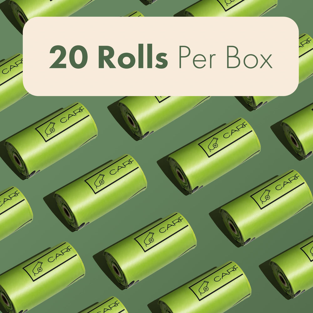 Carrywell refill roll offers plant-based, corn-starch PBAT bags for eco cleanup.