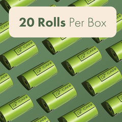 Carrywell refill roll offers plant-based, corn-starch PBAT bags for eco cleanup.