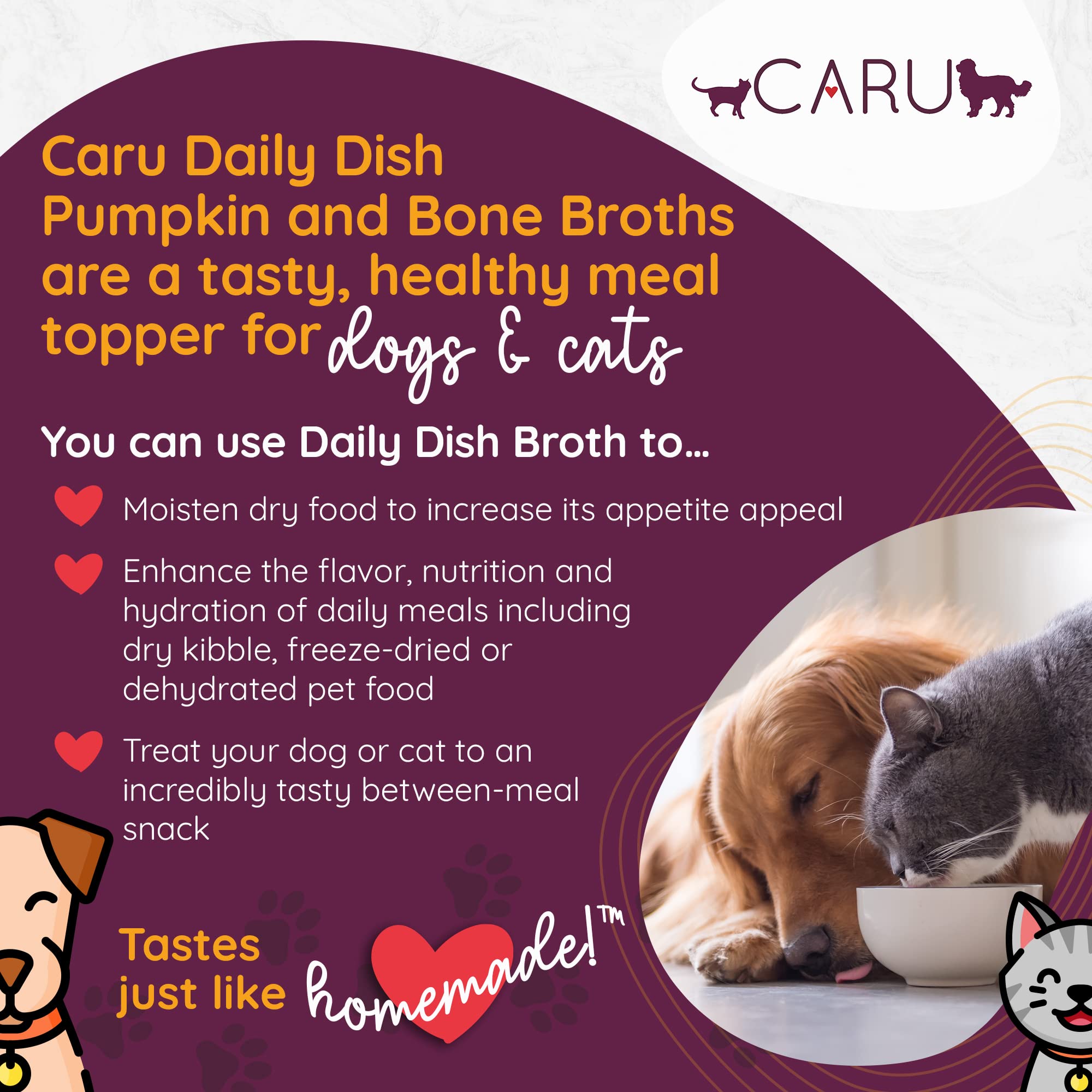 Caru Daily Dish topper coats dry food for moist, tasty meals