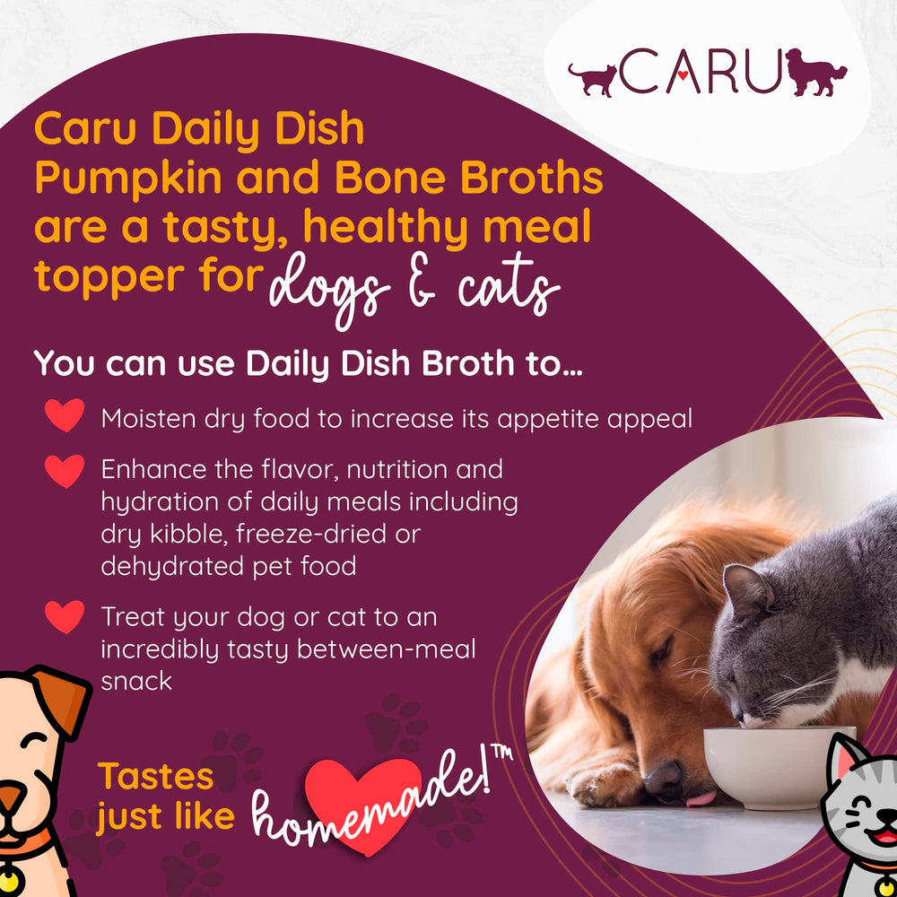 Caru Daily Dish topper coats dry food for moist, tasty meals