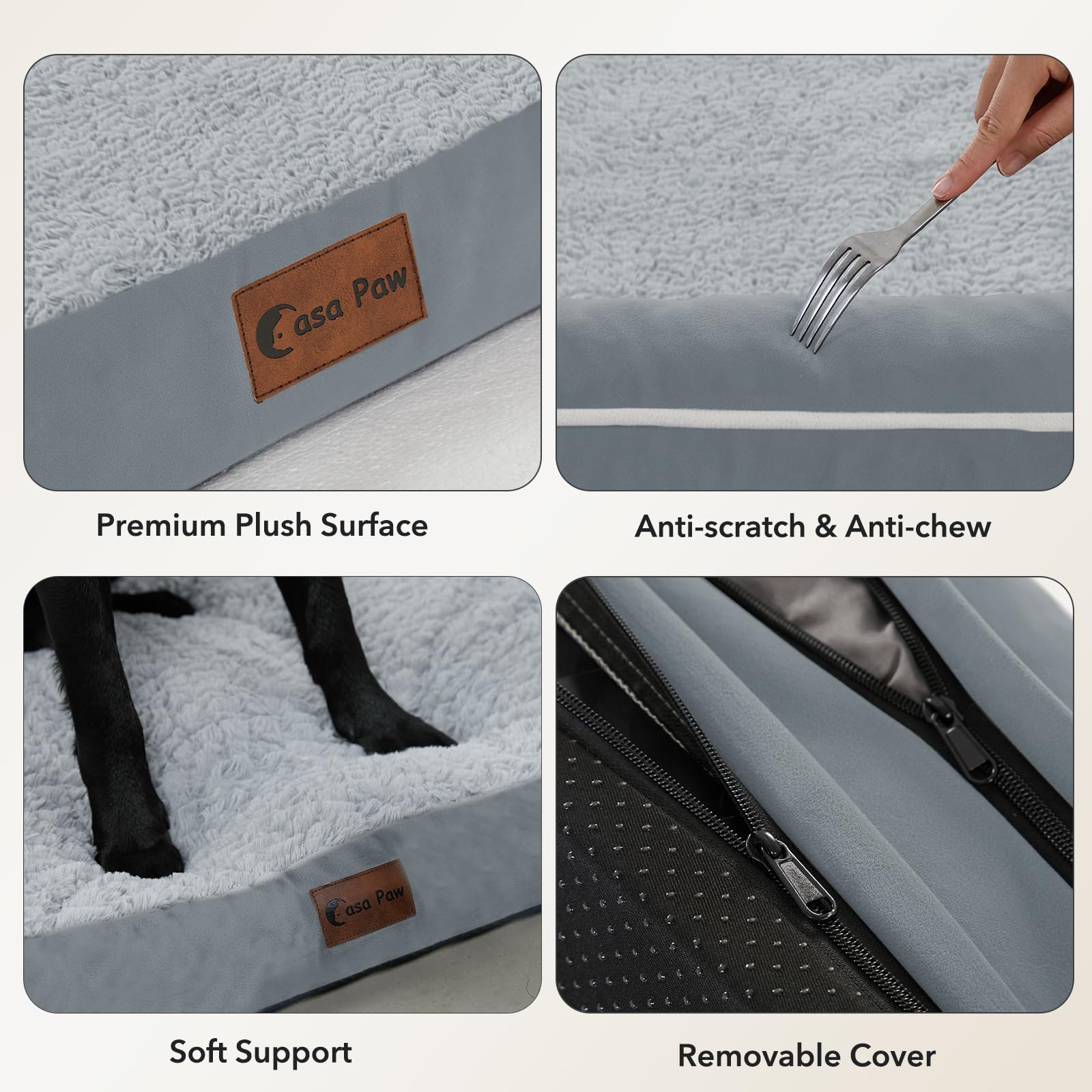 Casa Paw non-slip bottom detail promoting secure, quiet placement.