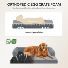Casa Paw Orthopedic XXL bed foam detail highlighting egg-crate foam for pressure distribution.