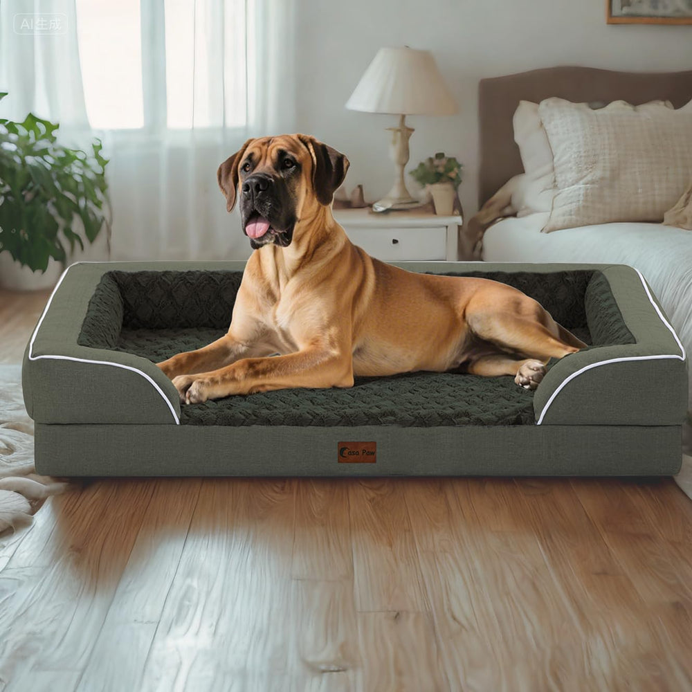 Casa Paw plush velvet sleep surface conveys nose-friendly, soothing texture for calm rest.