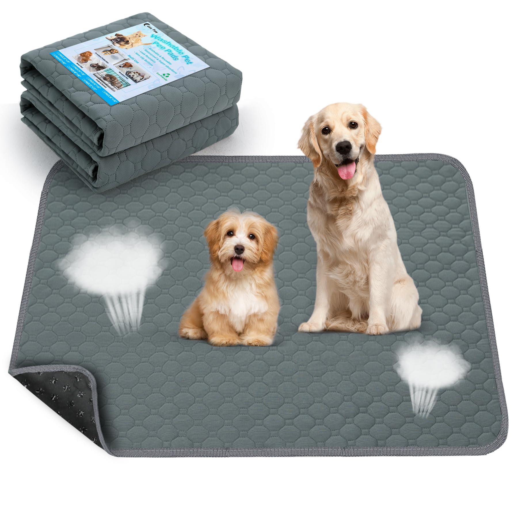 Casa Paw Washable Pee Pad front view shows soft potty-training surface.