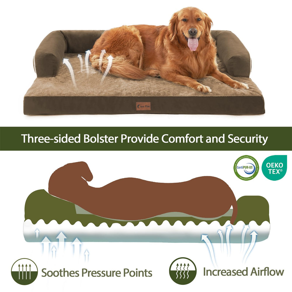 Casa Paw-xl-bed-bolsters provide secure sides for cozy naps.