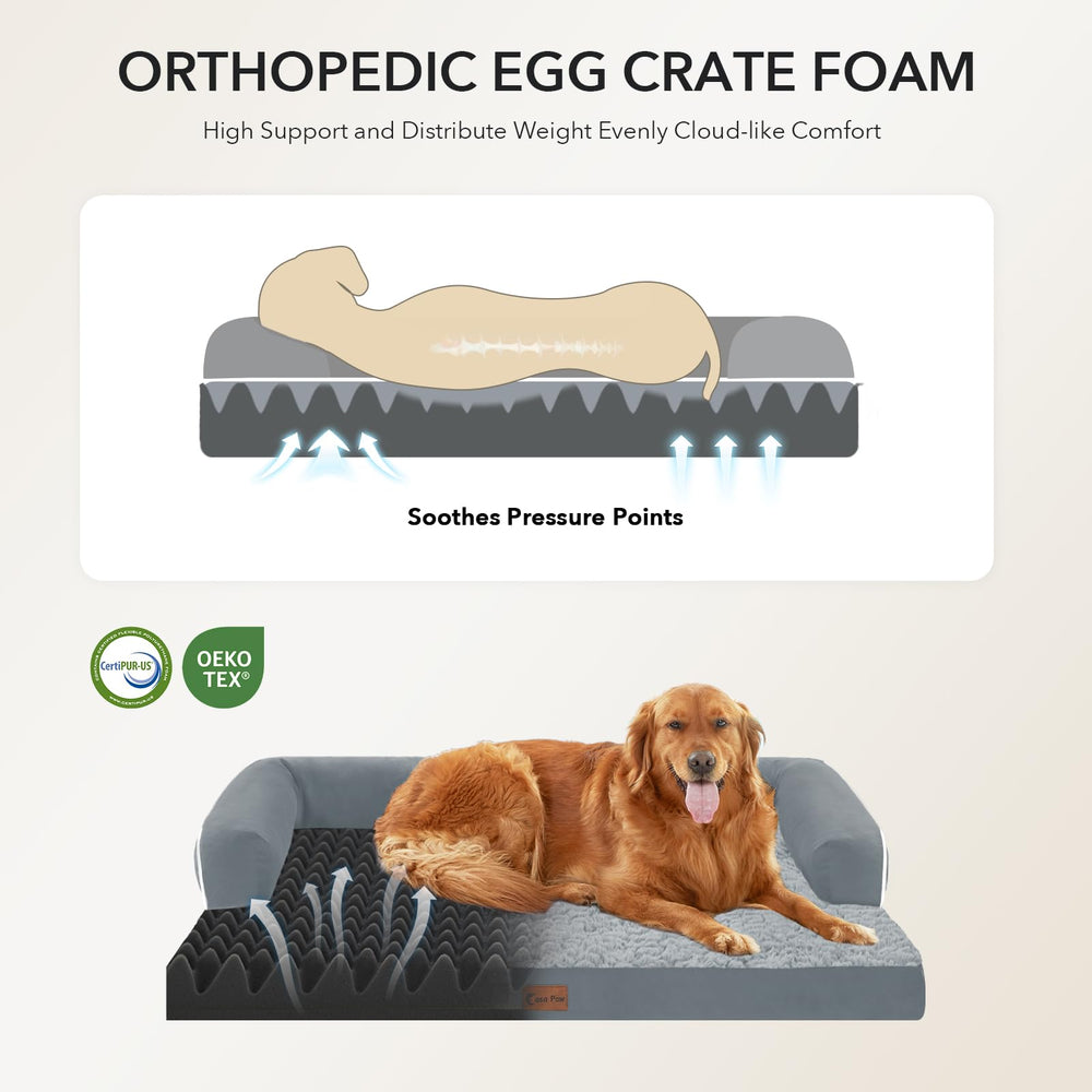Casa Paw waterproof cover on an XL bed guards against spills, protecting the foam core.