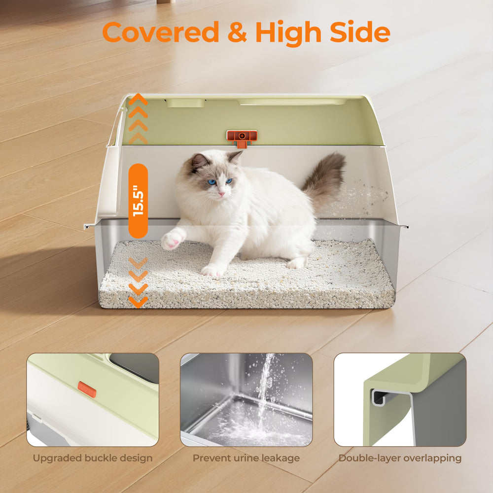 CasaNest litter mat and steps reduce litter tracking and assist mobility