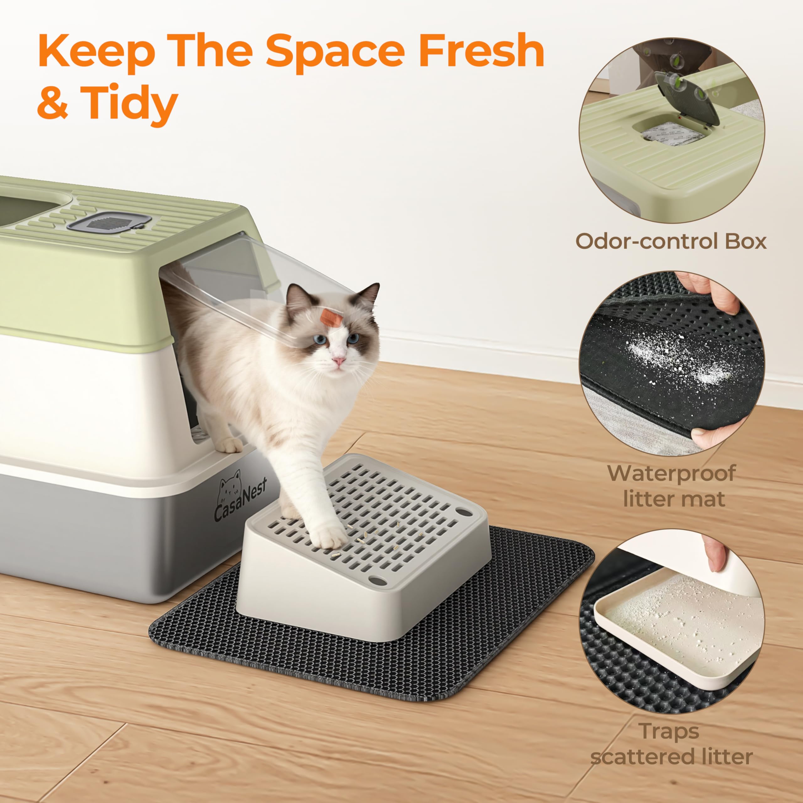 CasaNest Sage-green and white design blends calmly with home decor