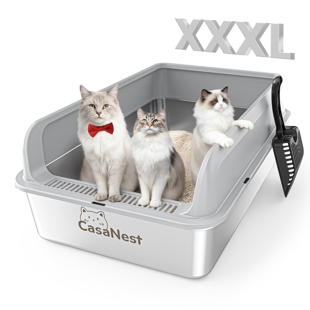 CasaNest XXXL litter box front view shows roomy entry for large cats.