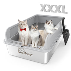 CasaNest XXXL litter box front view shows roomy entry for large cats.