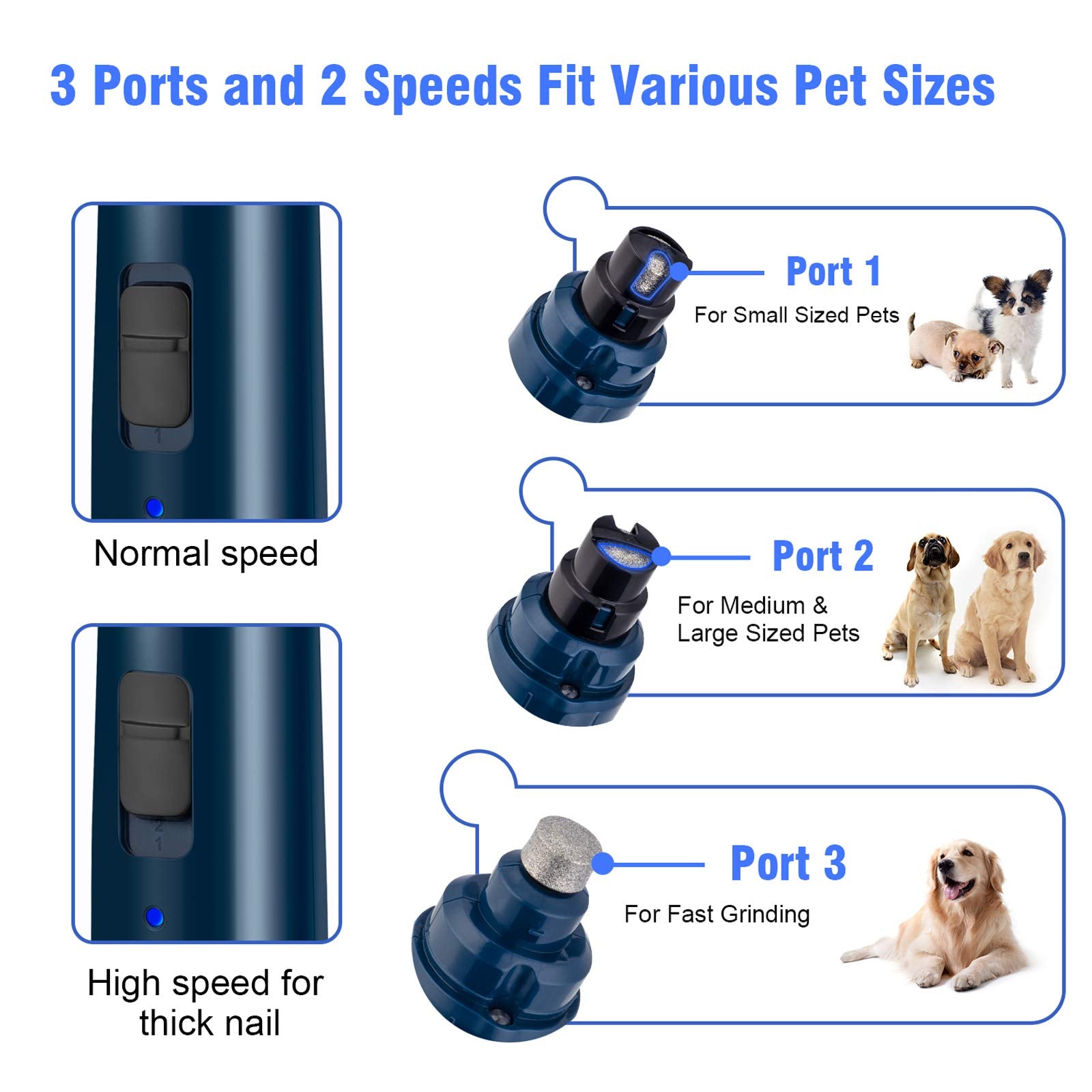 Casfuy 2-speed switch demonstrates adjustable grooming pace.