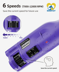 Casfuy 6-speed dog nail grinder control panel highlights adjustable speed for pets of all sizes.