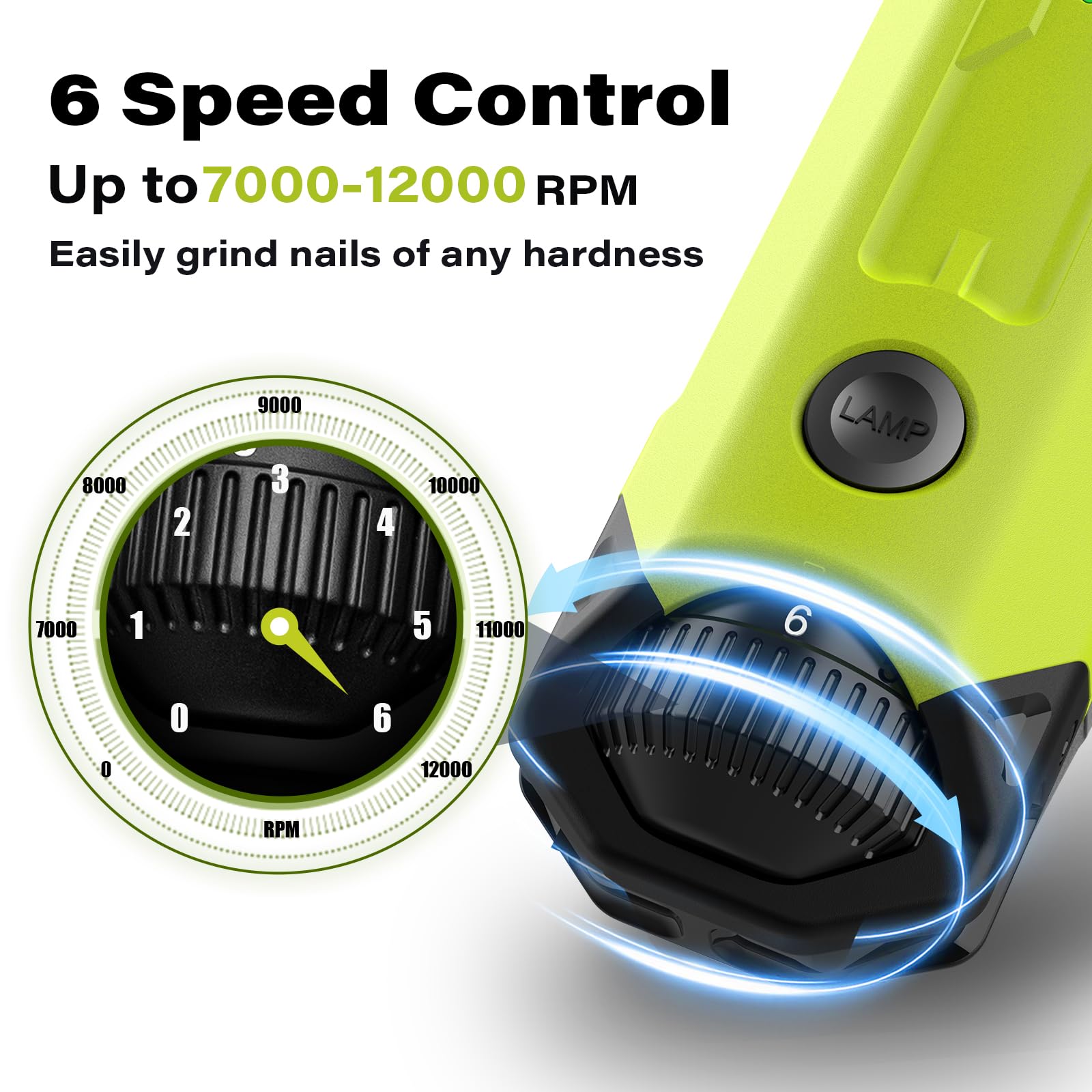 Casfuy 6-speed dog nail grinder side view, ergonomic grip for comfortable use.