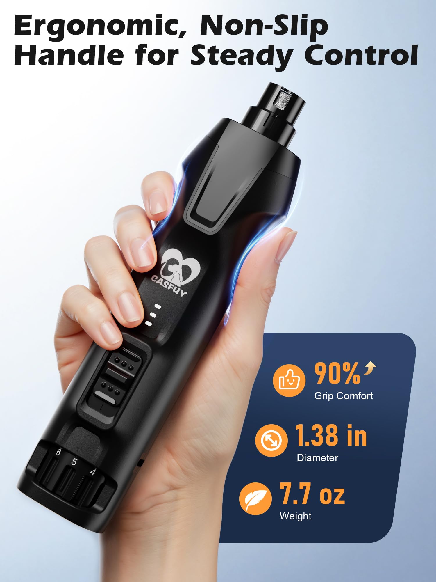 Casfuy 7-hour runtime powered by 2000mAh battery for multiple pets.