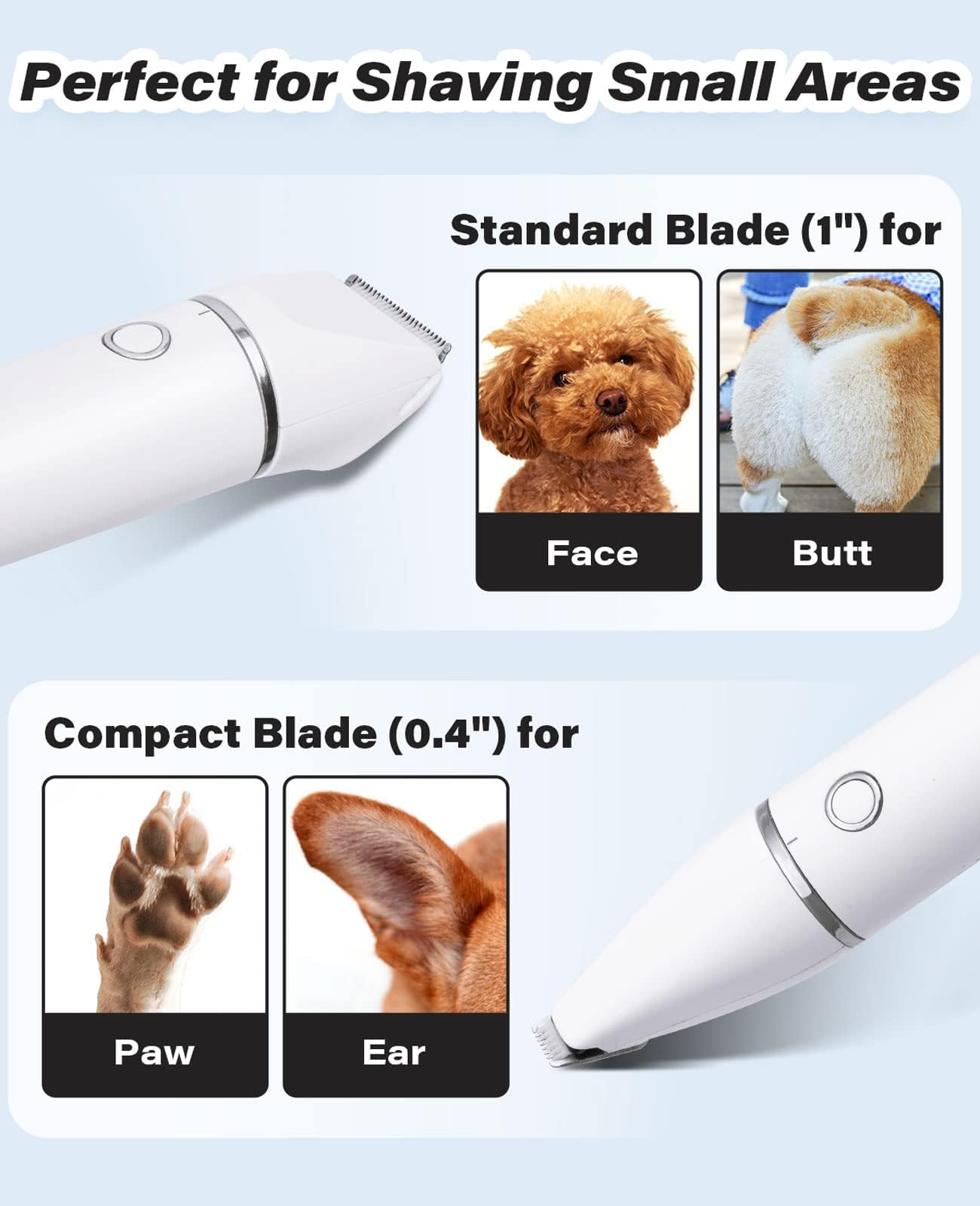 Casfuy cordless paw trimmer detachable blade for easy cleaning