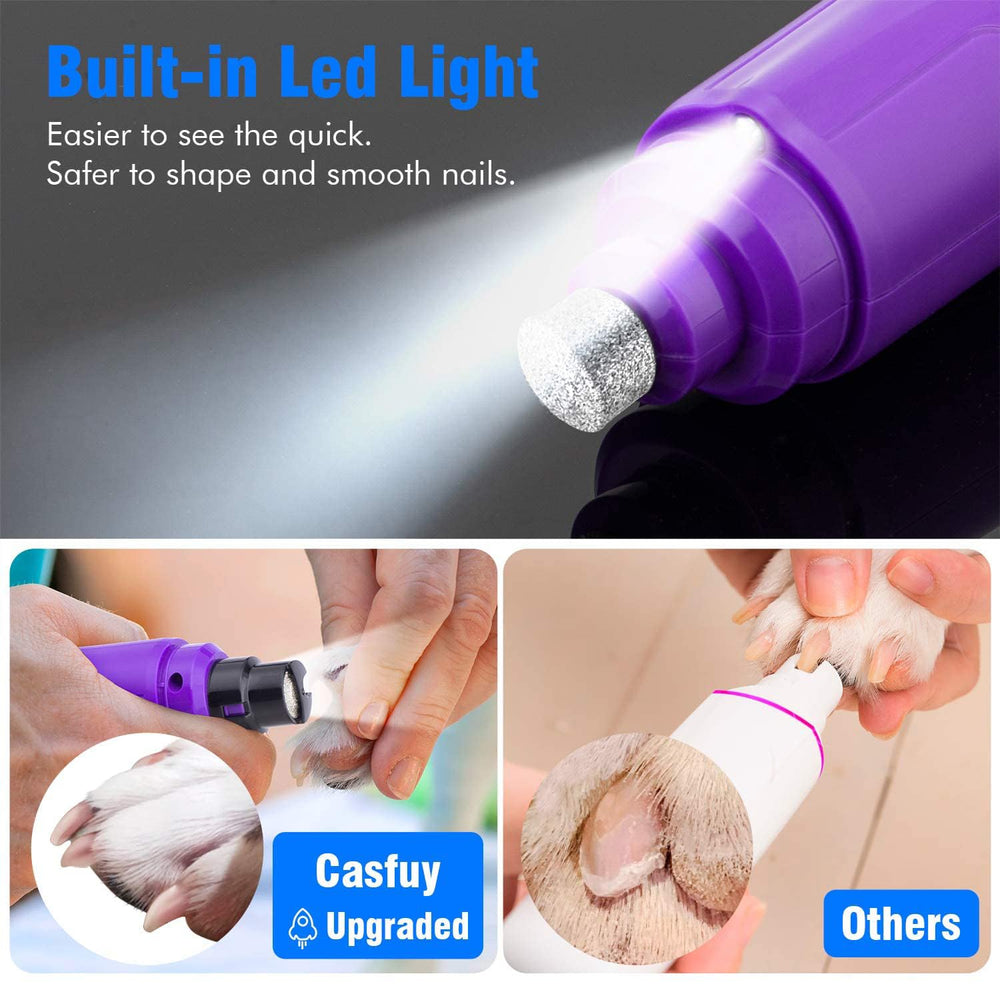 Casfuy dog nail grinder 2-speed control enables tailored grooming sessions