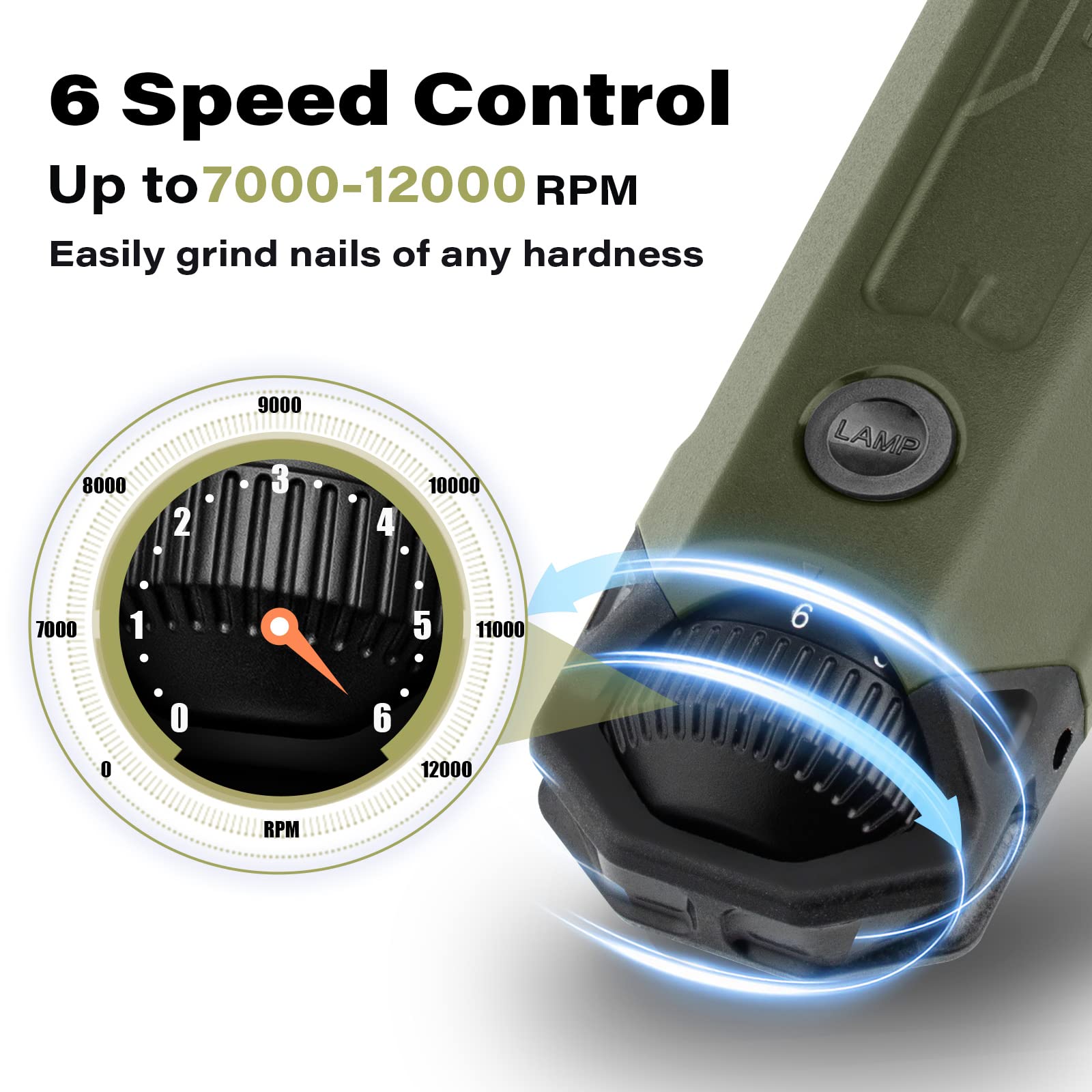 Casfuy dog nail grinder with dual LED lights for safer trimming
