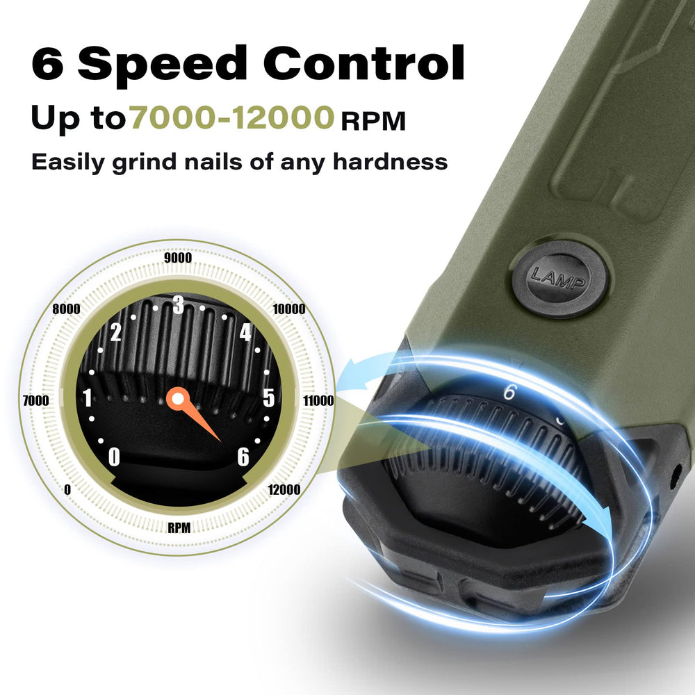 Casfuy dog nail grinder with dual LED lights for safer trimming