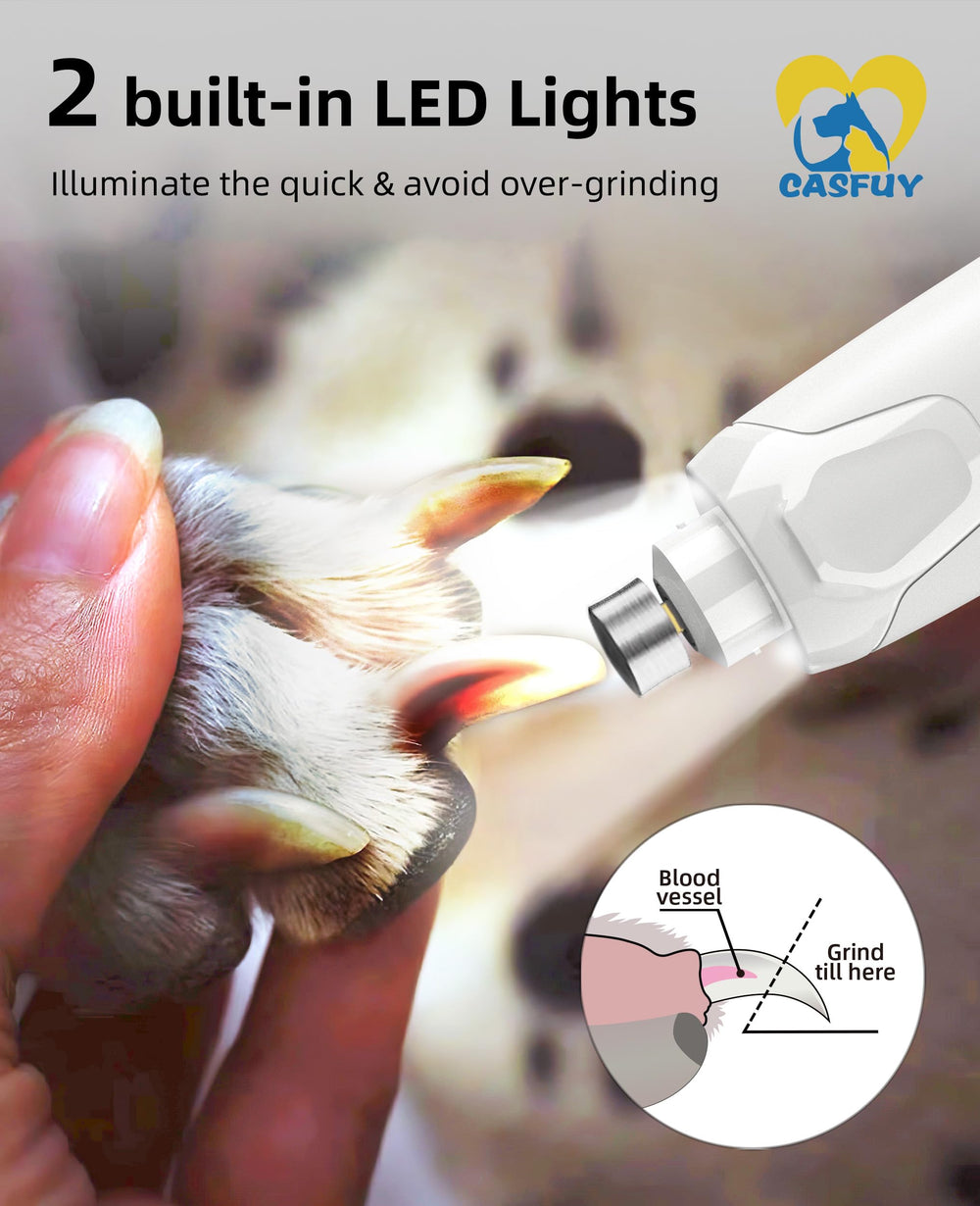 Casfuy grinder dust cap helps keep grooming area tidy during sessions.