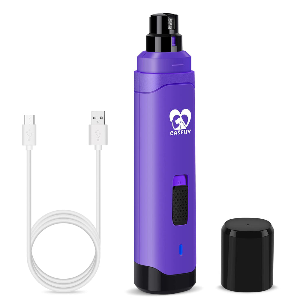 Casfuy dog nail grinder upgraded purple front view for easy grooming.