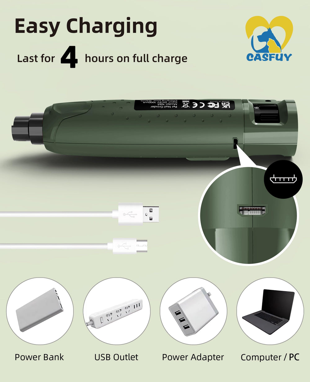 Casfuy full charge duration up to four hours for longer sessions