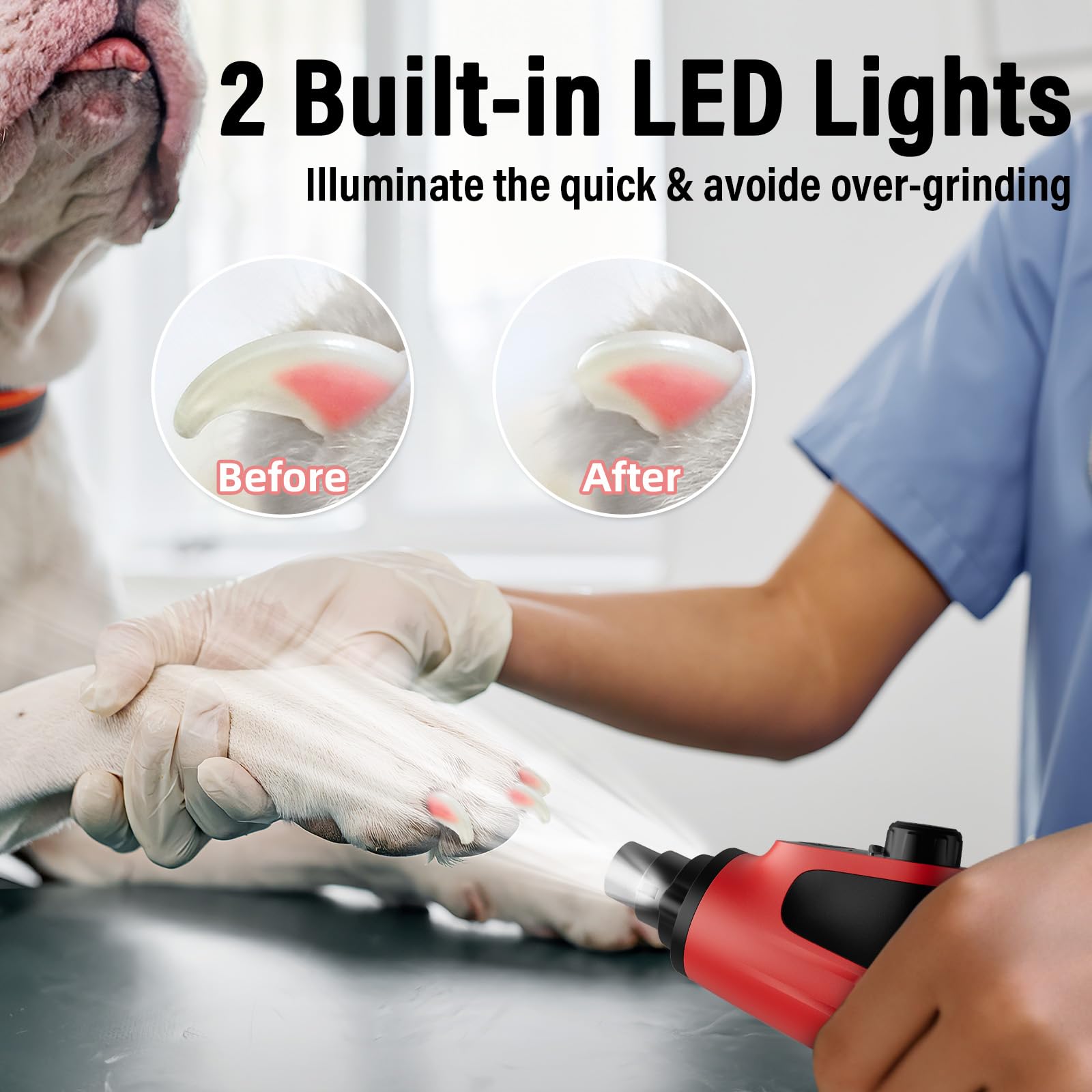 Casfuy nail grinder 2000mAh battery provides extended grooming sessions between charges.