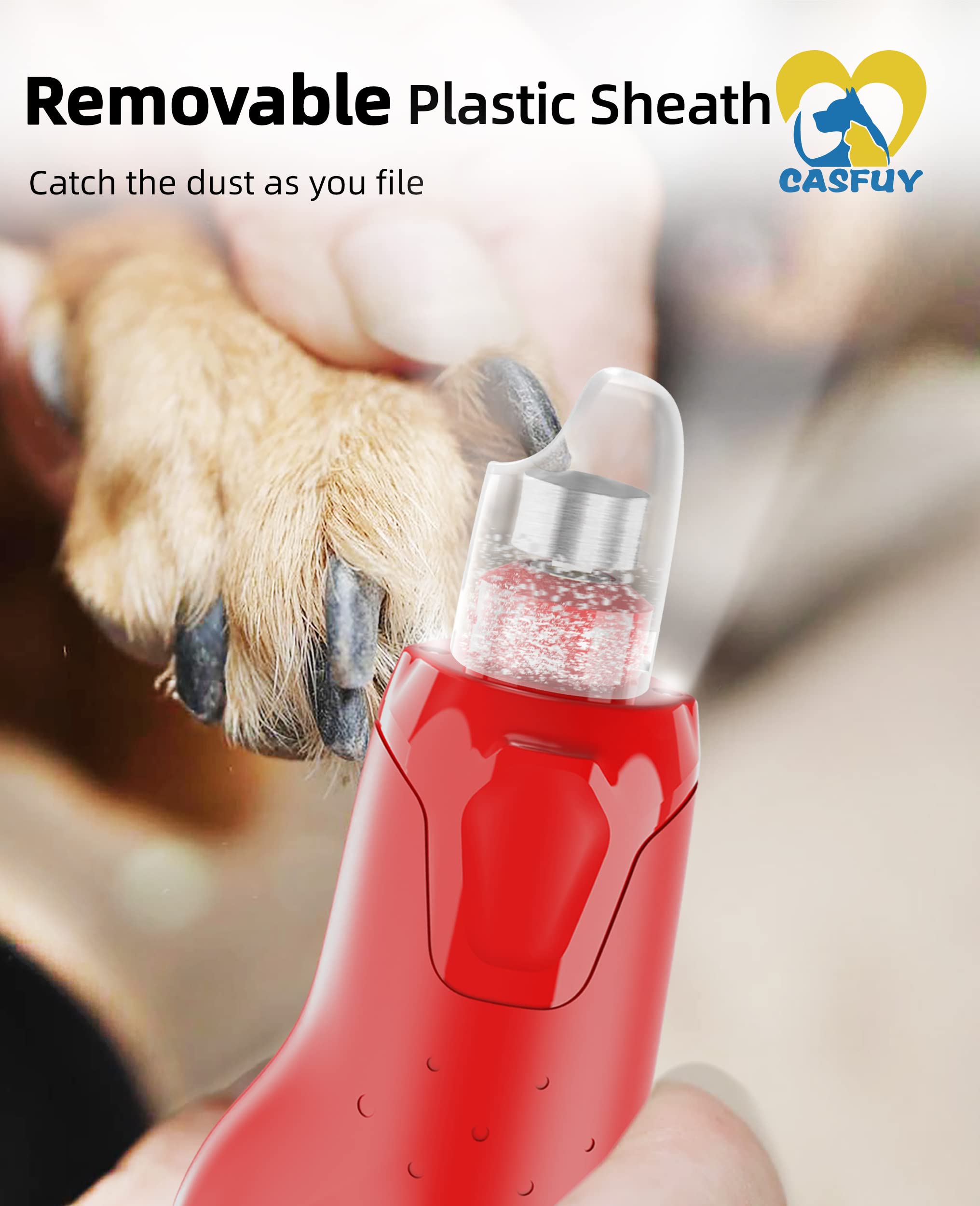 Casfuy nail grinder-dust-cap-removable-sheath clean-up convenient for dust collection