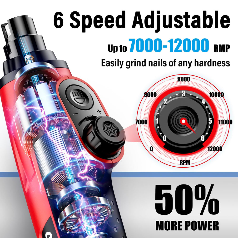Casfuy nail grinder with two LED lights enables precise quick-trimming in low-light conditions.