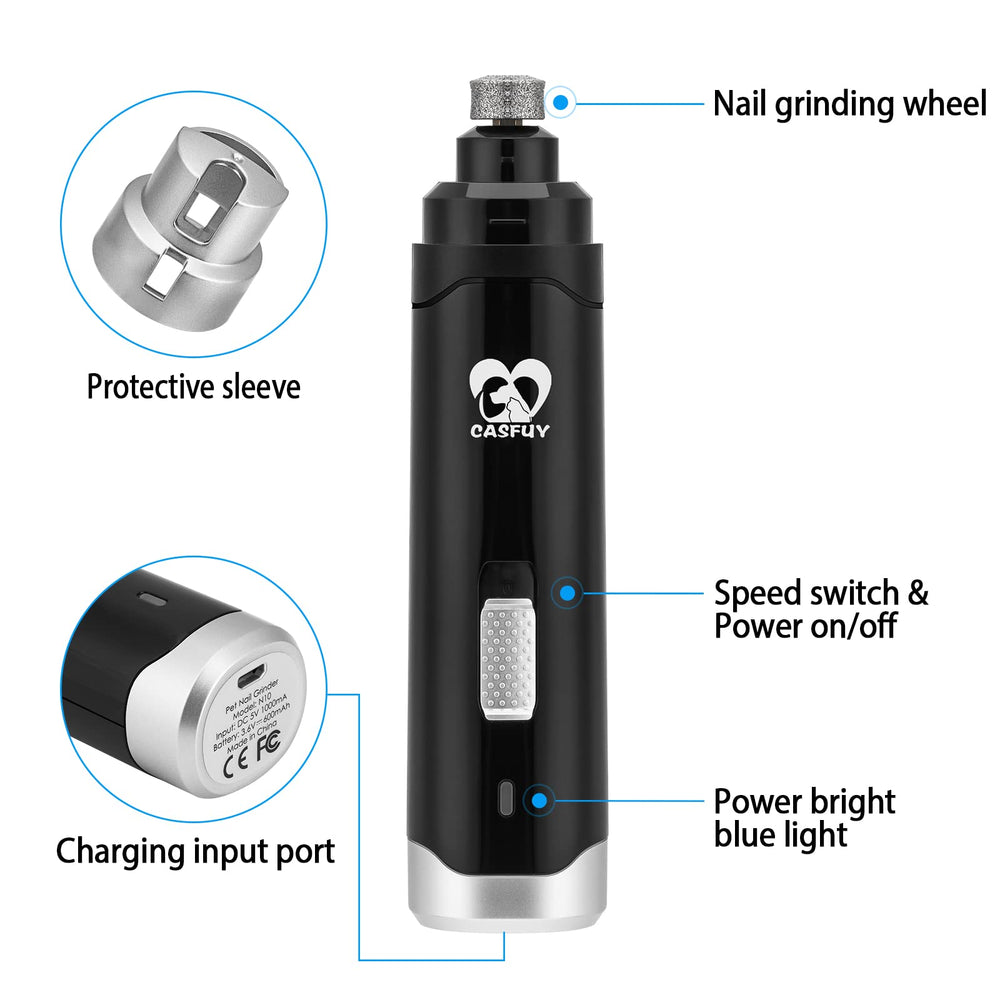 Casfuy nail grinder recharge indicator light signals charging status for convenient use.