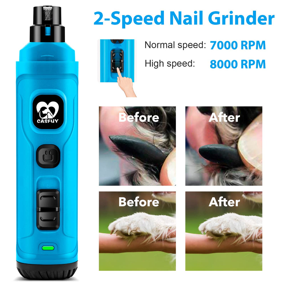 Casfuy nail grinder USB rechargeable for cordless grooming anywhere.