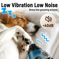Casfuy Smart 6-Speed Dog Nail Grinder dust-free cap keeps workspace clean.